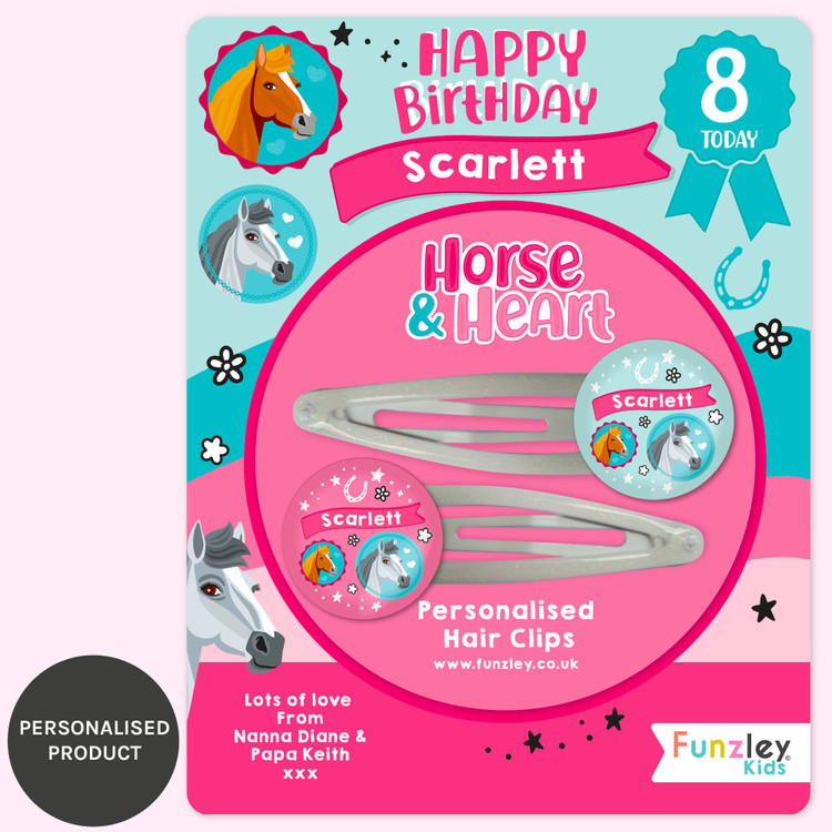 Horse & Heart Hair Clips