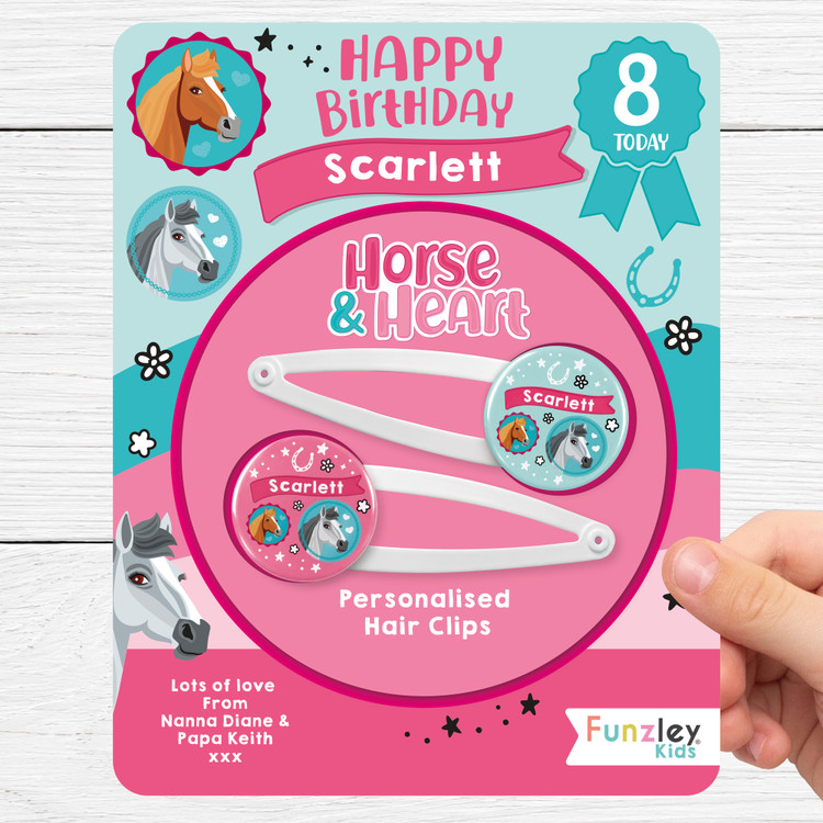 Horse & Heart Hair Clips