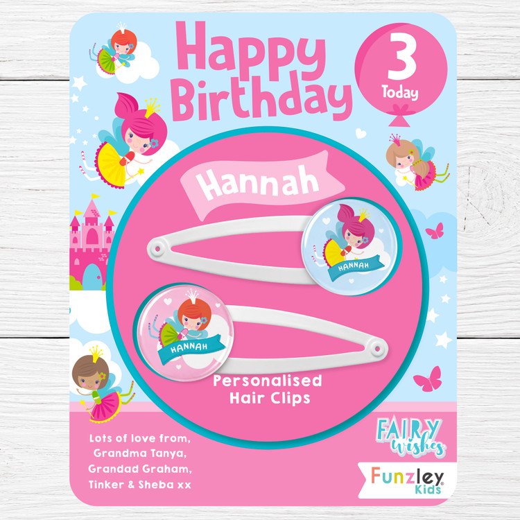 Personalised Fairy Wishes Hair Clips