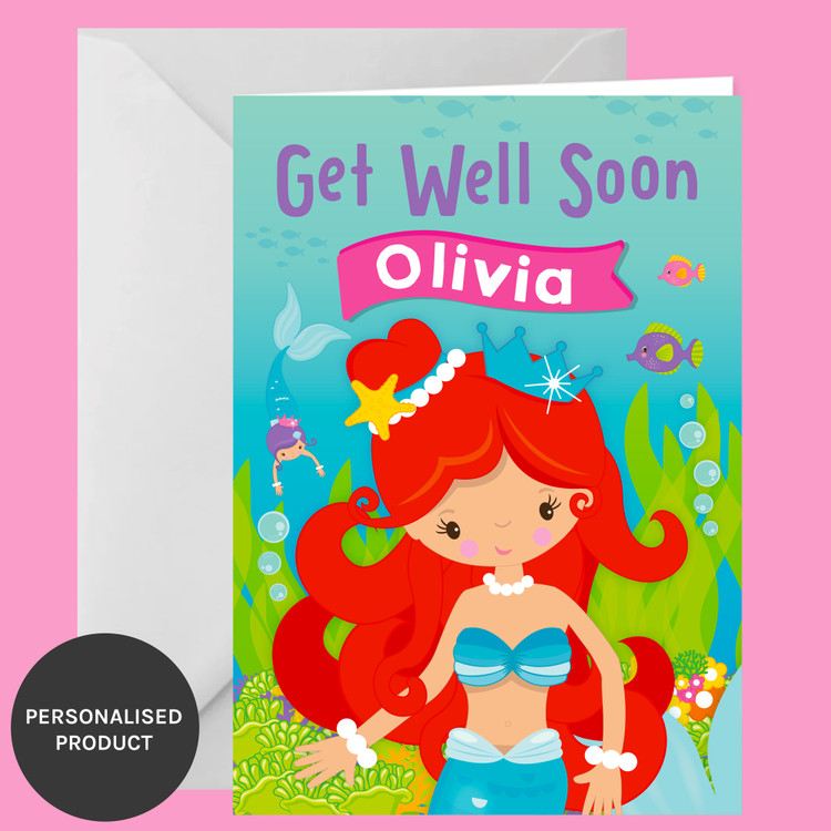 Pretty Mermaids Get Well Soon Card