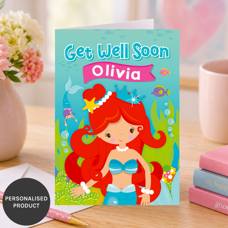 Pretty Mermaids Get Well Soon Card