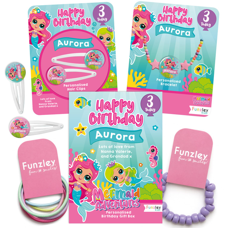 Personalised Mermaid Adventures Small Birthday Letterbox Gift Box