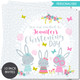Cute Little Bunny Personalised Invitations 10 x pack square