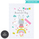 Cute little Bunny Rainbow Personalised A4 Wall Print (NO FRAME)