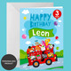 Wheels on the bus Birthday Card