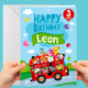 Wheels on the bus Birthday Card