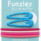 Hair Set Blue Clips and Pink Bands