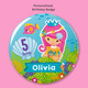 Personalised Pretty Mermaids Birthday Card With Badge