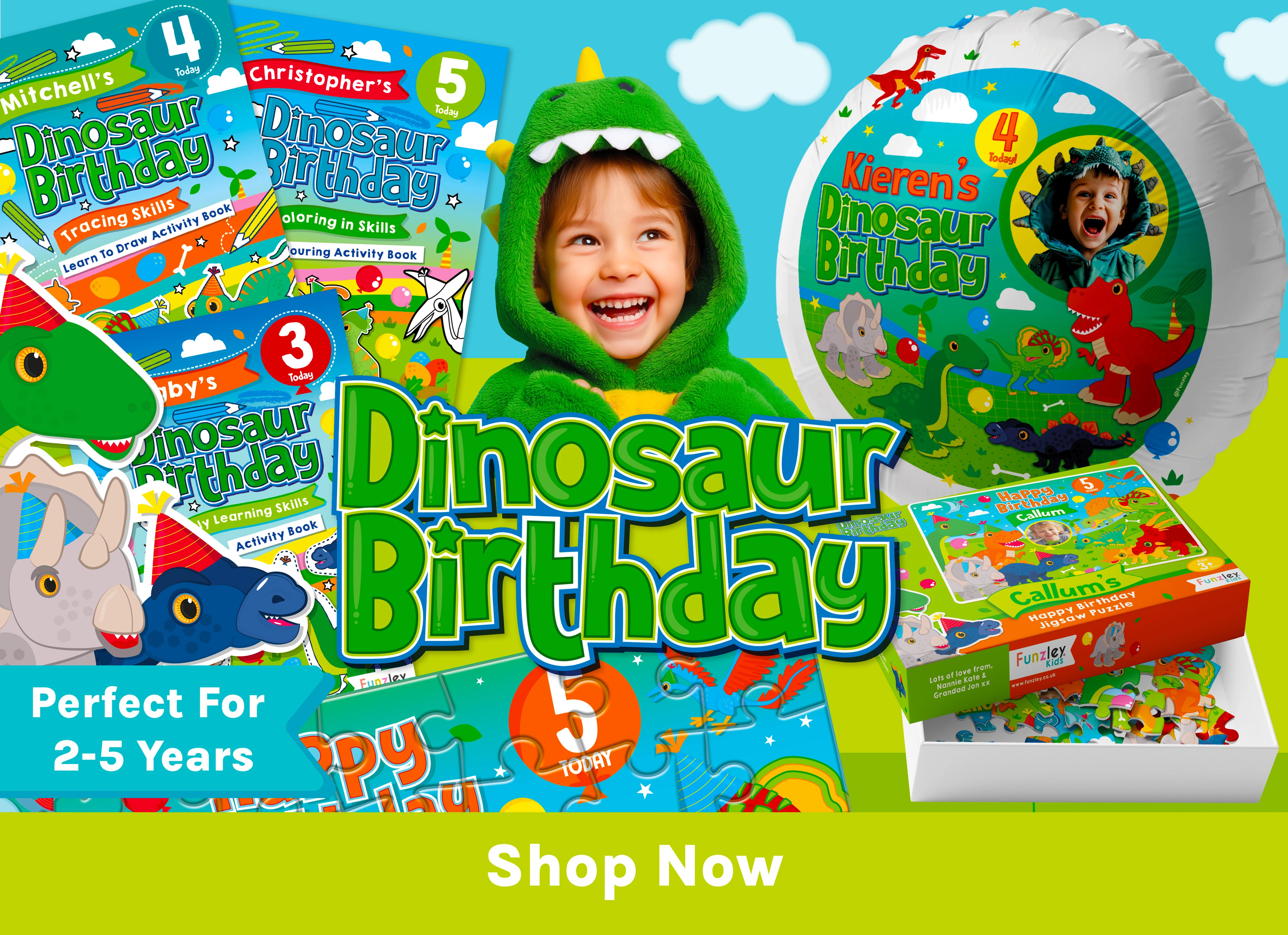 DINOSAUR BIRTHDAY 2 - 5 YEARS BIRTHDAY GIFTS