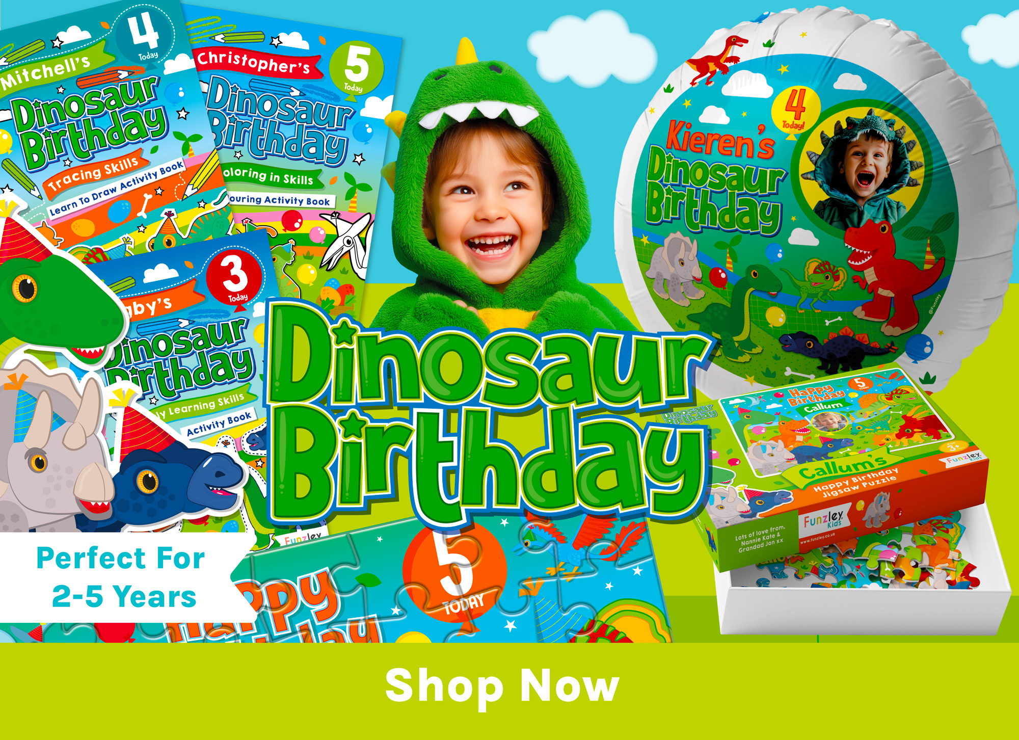 DINOSAUR BIRTHDAY 2 - 5 YEARS BIRTHDAY GIFTS