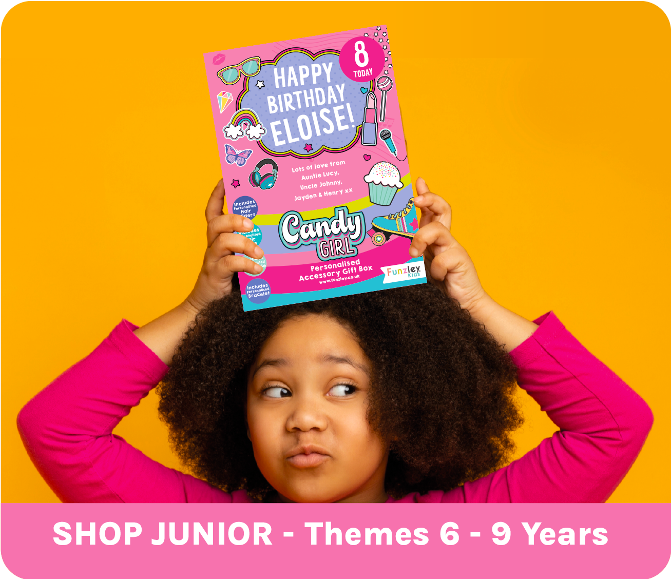 SHOP - Junior 6 - 11 Years, personalised kids birthday gifts, kids birthday personalised gifts, personalised children's birthday gifts, unique kids birthday gifts, personalised birthday gifts for children, kids birthday keepsakes, custom name birthday gifts for kids, personalised kids birthday presents UK, unique personalised kids birthday gifts, Funzley personalised birthday gifts