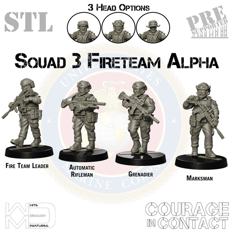 Squad 3 Fireteam Alpha - US Marines - STL