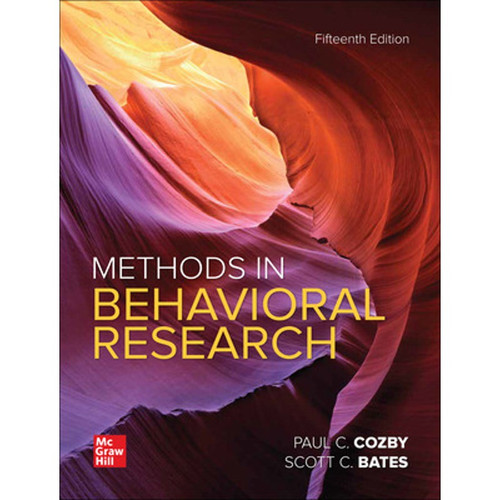 Methods in Behavioral Research (15th Edition) Paul Cozby and Scott Bates | 9781260883053