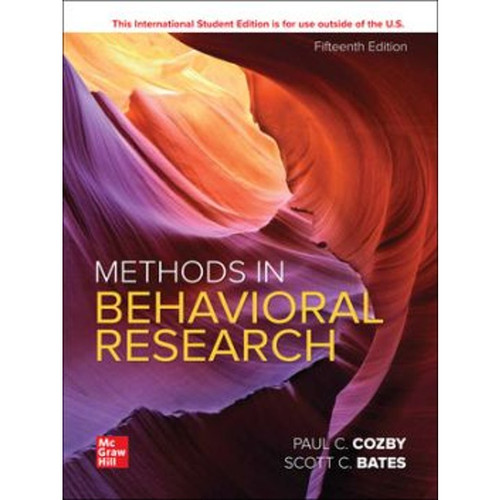 Methods in Behavioral Research (15th Edition) Paul Cozby and Scott Bates |  9781266177682