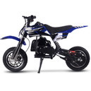 MotoTec Alien 50cc 2-Stroke Kids Gas Dirt Bike Blue Left