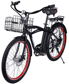 Newport Elite Beach Cruiser Electric Bicycle, Lithium Batteries -300 Watts Rear Hub Motor