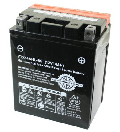 12V 14AH Battery YTX14AHL-BS Maintenance Free Dry AGM w/Acid Pack