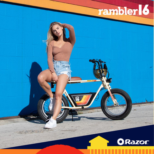 Razor Rambler 16 - Retro Style 350W, 36V Electric Minibike with 15.5 MPH Speed and 11.5 Miles battery range.