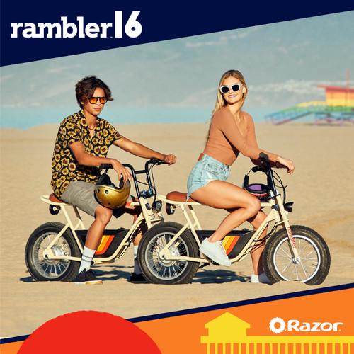 Razor Rambler 16 - Retro Style 350W, 36V Electric Minibike with 15.5 MPH Speed and 11.5 Miles battery range.