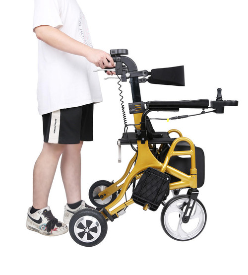 Golden Multi-Functional 3-in-1 Electric Wheelchair, Walker & Rollator