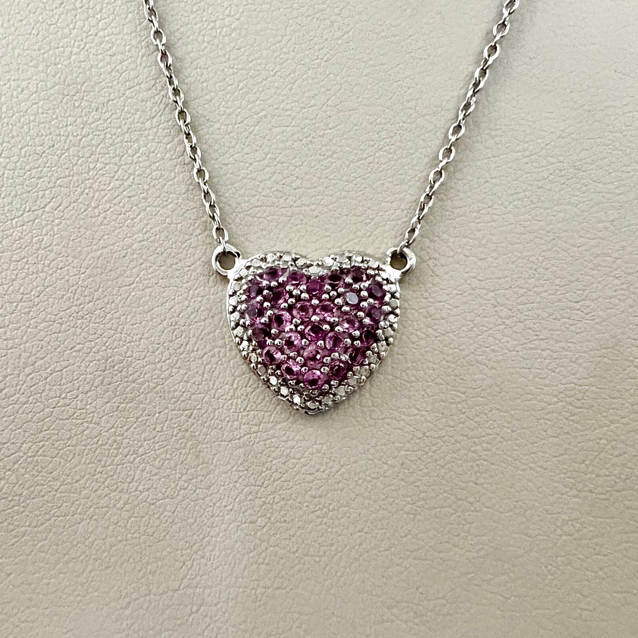 Pink Sapphire Halo Pendant Necklace 0.80tcw