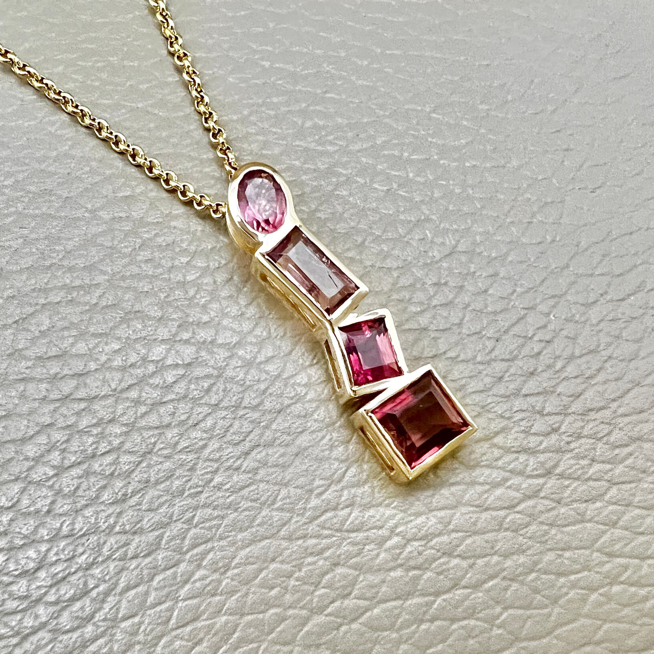 Pink tourmaline store pendant necklace