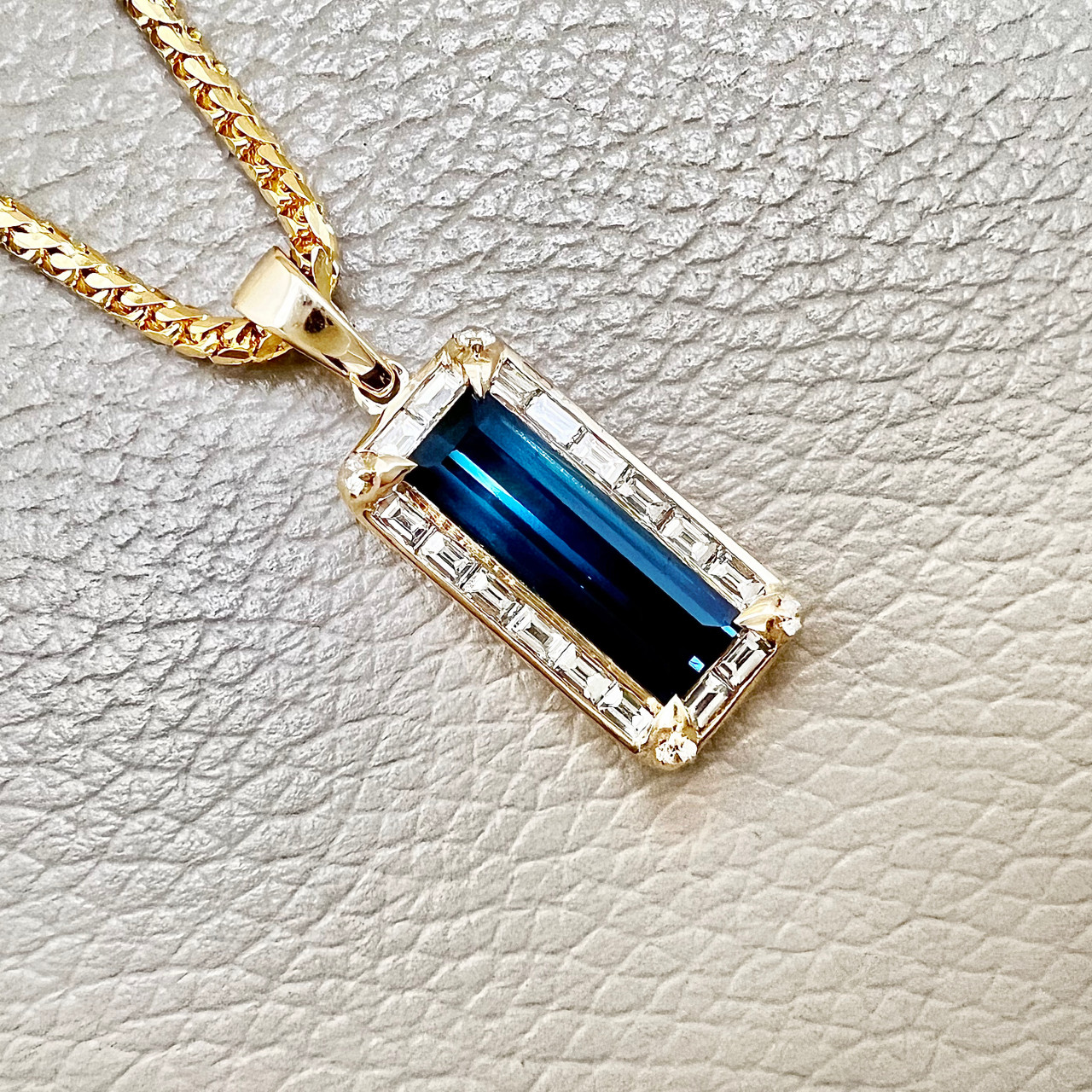 Indicolite Blue Tourmaline Diamond Pendant | Treasured & Co.