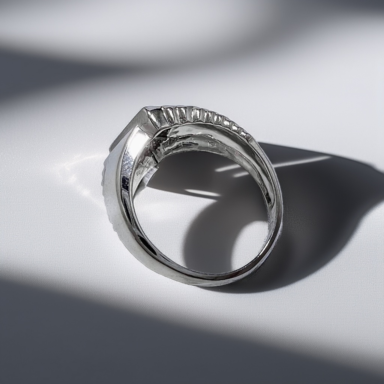 Single Line Invisible Setting Ring Invisible Setting Diamond Ring 0.50ct | Men's Rings