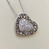 Champagne Diamond Heart Pendant Necklace 0.75tcw