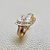 Grey Tapered Baguette Diamond Ring 0.46tcw