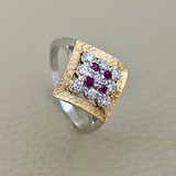 Ruby Diamond Ring 0.26tcw