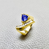 Elegant 1.09tcw trillion tanzanite ring in 14kt yellow gold, a unique and unisex design perfect for both men and women Treasured And Co.
