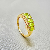 Unique 5-Stone Peridot Ring