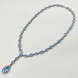 Aquamarine Diamond Necklace 22.98tcw