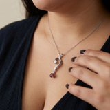 Ruby & Diamond Pendant Necklace | 14K White Gold 0.51 ct tw