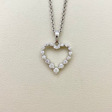 Open Heart Pendant Necklace 0.45tcw