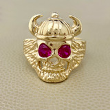 Ruby Red Skull Ring 1.00tcw