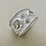 Green Amethyst, Topaz, Diamond Ring 2.15tcw