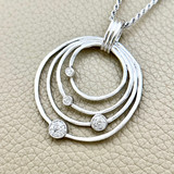 Open Circle Diamond Pendant Necklace 0.17tcw
