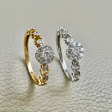 Cluster Diamond Bezel Set Engagement Ring 0.29tcw