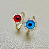 Evil Eye Halo Ring 0.20tcw