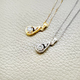 Waterdrop Diamond Pendant Necklace 0.15tcw