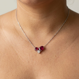 Ruby & Diamond Statement Necklace | 14K White Gold 2.72 ct tw