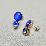 Lapis Lazuli Stud Dangle Earrings