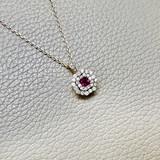 Ruby & Diamond Pendant Necklace 0.65ct
