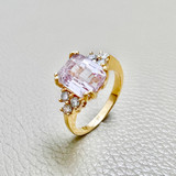 Pink Kunzite Diamond Ring