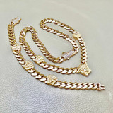 Medusa Bracelet and Necklace 14kt Italian Gold Jewelry Set