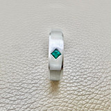 Emerald Beveled Edge Band 0.20tcw