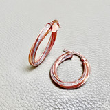 Stardust Oval Rose Gold Hoops 2.30g