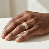 Diamond Pattern Comfort Fit Wedding Band 6mm